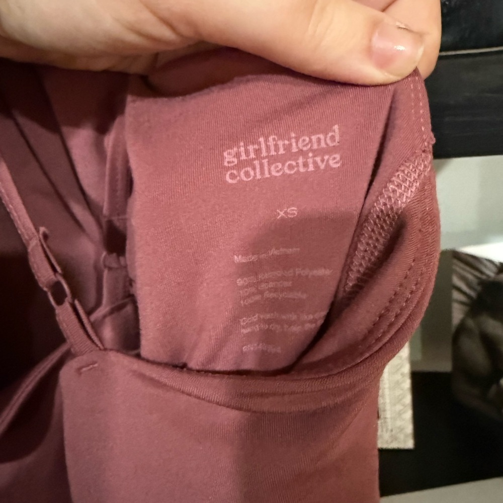 Girlfriend Collective work out Mini Dress in Mauve with shorts underneath - Picture 4 of 11